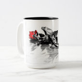 Rose Kaffee Tasse (Vorderseite Links)