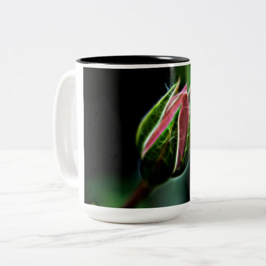 Rose Kaffee Tasse (Vorderseite Links)
