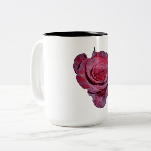 Rose Kaffee Tasse (Vorderseite Links)