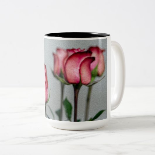 Rose Kaffee Tasse (VorderseiteRechts)