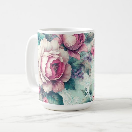 Rose Kaffeetasse (Vorderseite Links)