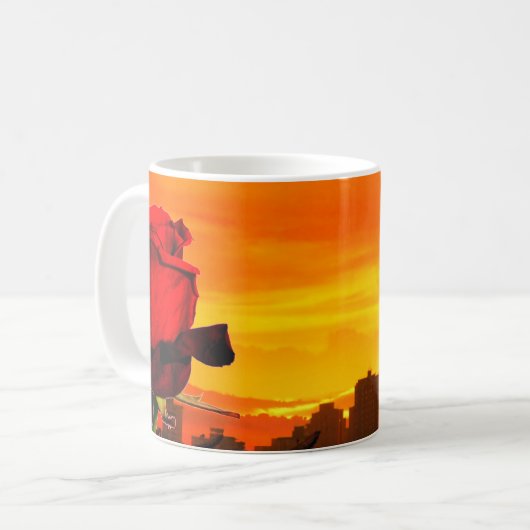 Rose Kaffeetasse (Vorderseite Links)