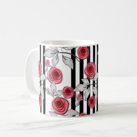Rose Kaffeetasse (Vorderseite Links)