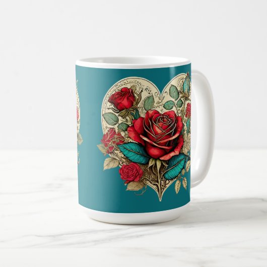 Rose Kaffeetasse (VorderseiteRechts)