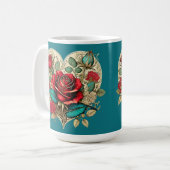 Rose Kaffeetasse (Vorderseite Links)