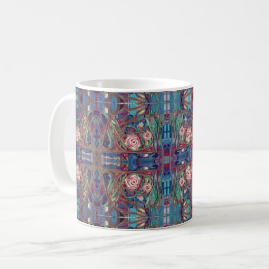 Rose Kaffeetasse (Vorderseite Links)