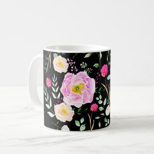 Rose Kaffeetasse (Vorderseite Links)