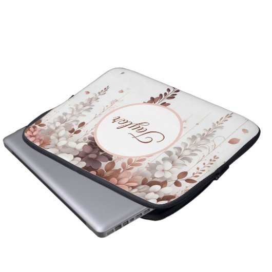 Rose Kakao Laptopschutzhülle (Vorne Knopf)