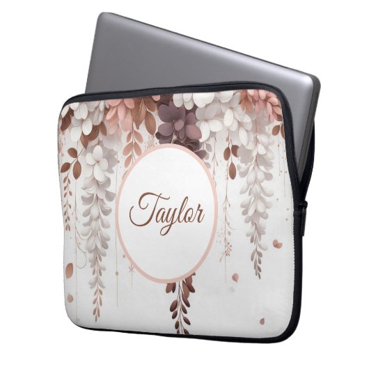 Rose Kakao Laptopschutzhülle (Vorderseite Links)