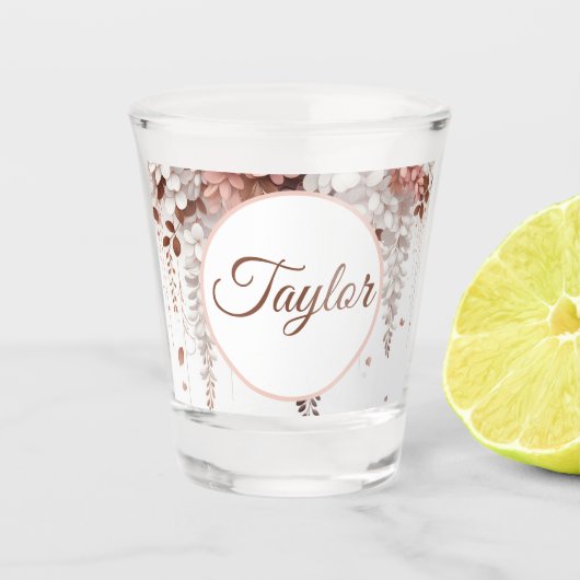 Rose Kakao Schnapsglas (Vorderseite)