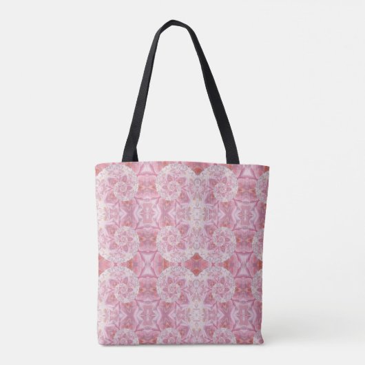 Rose kaleidoscope Mandala Tasche (Rückseite)