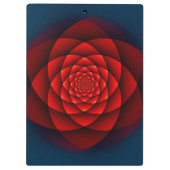 Rose Kaleidoskop rot + Ihr Text Klemmbrett (Rückseite)