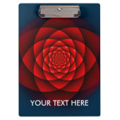 Rose Kaleidoskop rot + Ihr Text Klemmbrett (Vorderseite)
