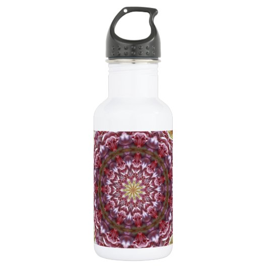 Rose Kaleidoskop Trinkflasche (Vorderseite)