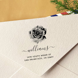 Rose Kalligraphie Rücksendeadresse 04 Permastempel