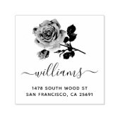 Rose Kalligraphie Rücksendeadresse Permastempel (Design)