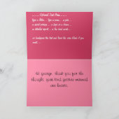 Rose Karten Rosa Blume Benutzerdefinierte Grußkart (Innenseite)