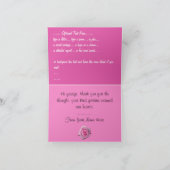 Rose Karten Rosa Blume Benutzerdefinierte Grußkart (Innenseite)