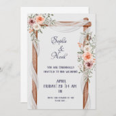 Rose-Kartenvorzeige Einladung (Vorne/Hinten)