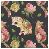 Rose Kätzchen Vintag Blumengewebe Stoff (Nahaufnahme)