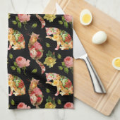 Rose Kätzchen Vintag Flora Küchentücher (Viertel Falte)