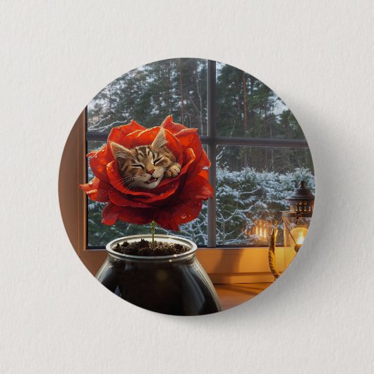 Rose Katzen Traum  Button (Vorderseite)