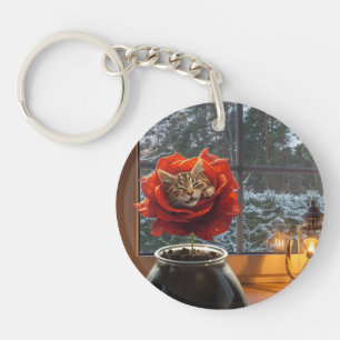Rose Katzen Traum  Schlüsselanhänger