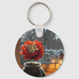 Rose Katzen Traum  Schlüsselanhänger