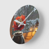 Rose Katzentraum Runde Wanduhr (Winkel)
