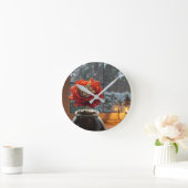 Rose Katzentraum Runde Wanduhr (Zuhause)