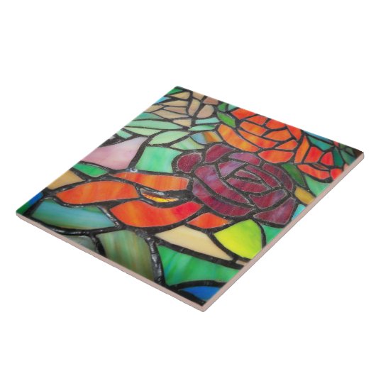 Rose Keramik aus Hartglas Fliese (Seite)