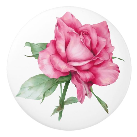 Rose Keramikknauf (Vorderseite)