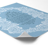 Rose Kerzenlicht Segen - blau Poster (Ecke)