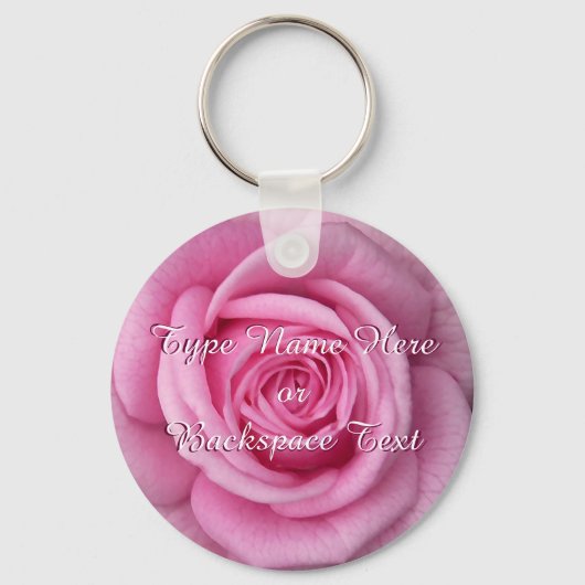 Rose Key Chains Peprsonalized Pink Rose Schlüssela Schlüsselanhänger (Vorderseite)