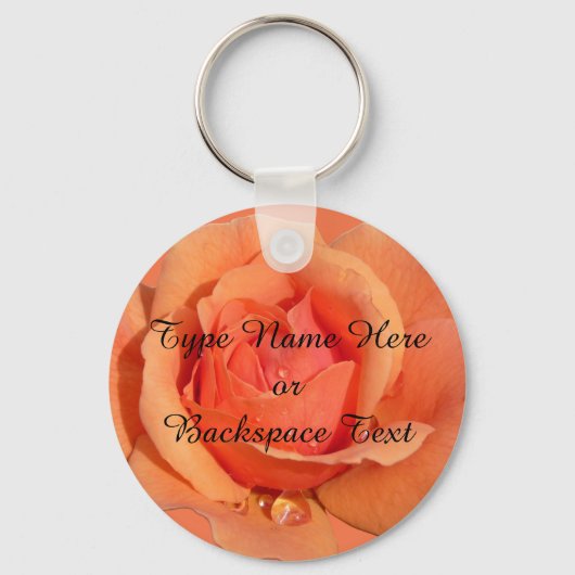 Rose Key Chains Personalisiert Orange Rose Schlüss Schlüsselanhänger (Vorderseite)