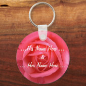 Rose Key Ketten Benutzerdefiniert Rosa Blume Gesch Schlüsselanhänger (Vorderseite)