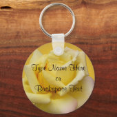 Rose Key Ketten Personalisiert Gelbe Rose Schlüsse Schlüsselanhänger (Vorderseite)