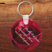 Rose Key Ketten Personalisiert Rote Rose Schlüssel Schlüsselanhänger (Vorderseite)