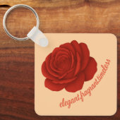 Rose Keychain with Your Name Schlüsselanhänger (Vorderseite)