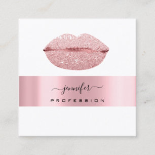 Rose KISS LIPS Makeup Artist White Girl Quadratische Visitenkarte