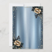 Rose Kleid, Diamonds Blue Metallic Quinceañera Einladung (Rückseite)