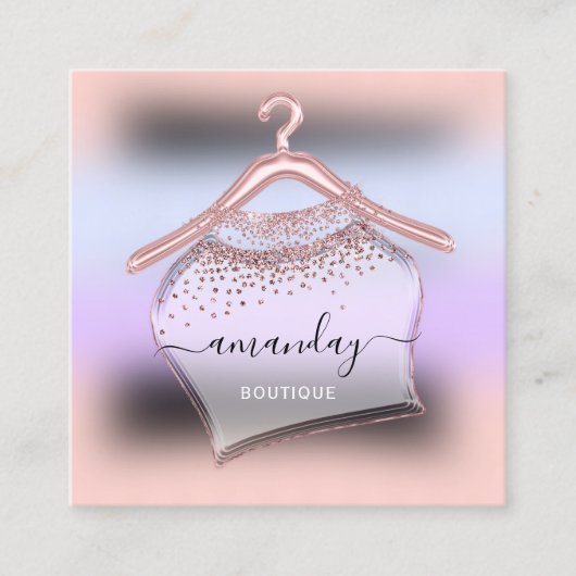 Rose Kleiderschränken Online-Boutique Shop VIP Quadratische Visitenkarte (Vorderseite)