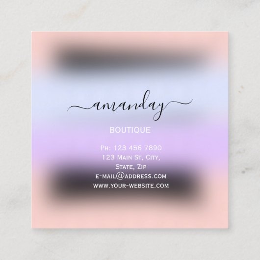 Rose Kleiderschränken Online-Boutique Shop VIP Quadratische Visitenkarte (Rückseite)