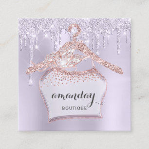 Rose Kleidung Boutique Dress Lila Tropfen Quadratische Visitenkarte
