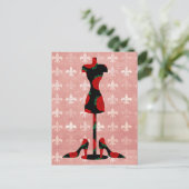 Rose Kleidung Form und Heels Postkarte (Stehend Vorderseite)