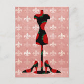 Rose Kleidung Form und Heels Postkarte (Vorderseite)