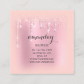 Rose Kleidung Kleidung Mode Shop Rosa Tropfen Quadratische Visitenkarte (Rückseite)