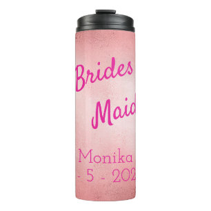 Rose Kolored Personalisiert Bridesmaid Thermosbecher