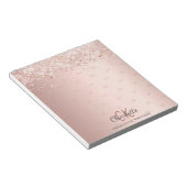 Rose Konfetti Monogramm Muster Notizblock (angewinkelt)