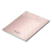 Rose Konfetti Monogramm Muster Notizblock (Rotiert)